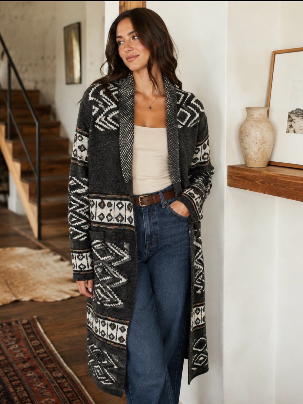 Sioni cardigan hooded duster sweater